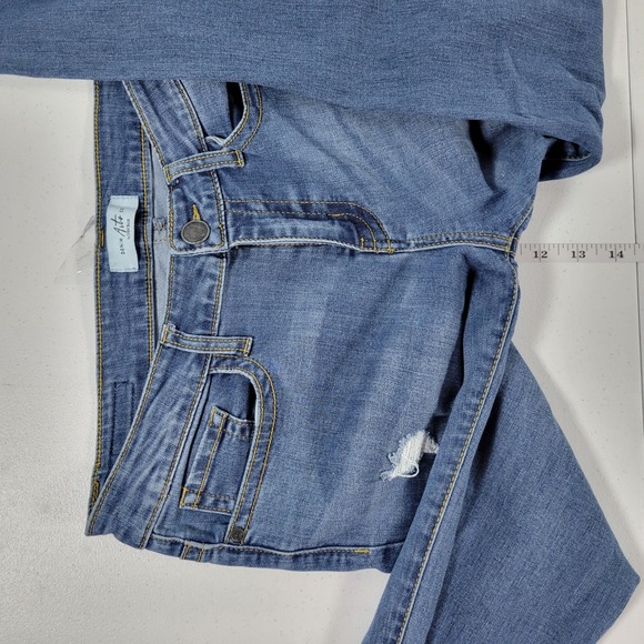 Judy Blue Jeans Distressed Ripped Blue Denim Straight Leg Women's Size - Picture 5 of 10